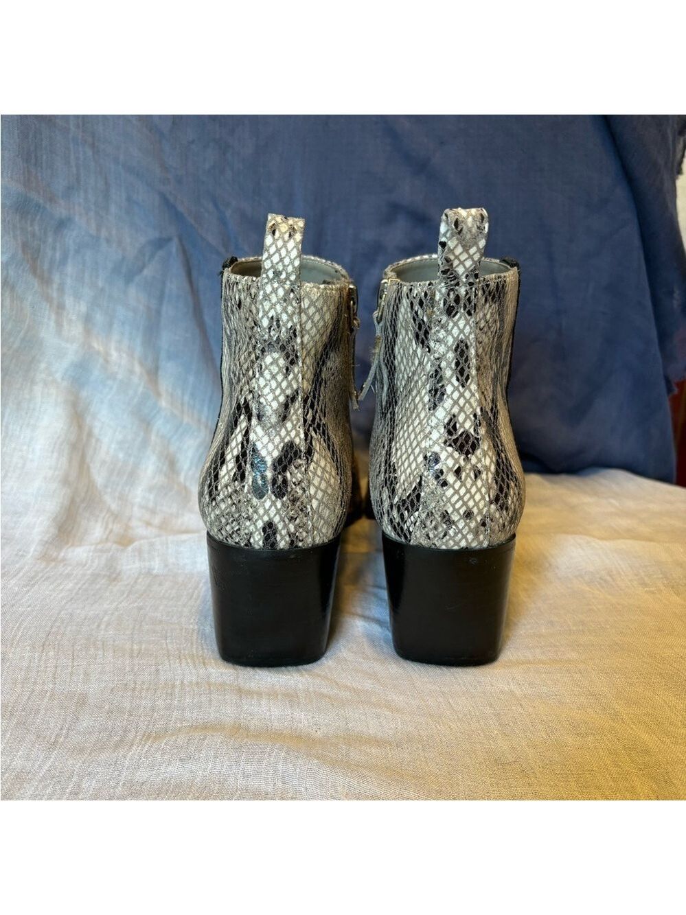 Snakeskin Booties - EUC - Size 8.5 - Picture 3 of 6